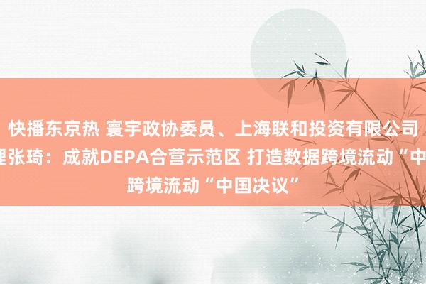 快播东京热 寰宇政协委员、上海联和投资有限公司副总司理张琦：成就DEPA合营示范区 打造数据跨境流动“中国决议”