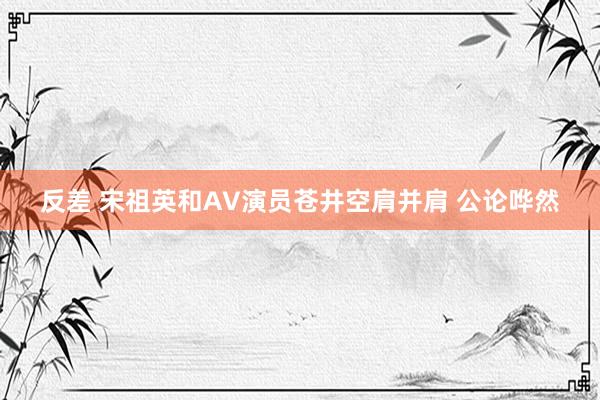 反差 宋祖英和AV演员苍井空肩并肩 公论哗然